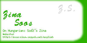 zina soos business card